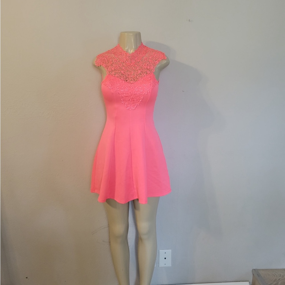 Charlotte Russe Pink Lace Mini Dress